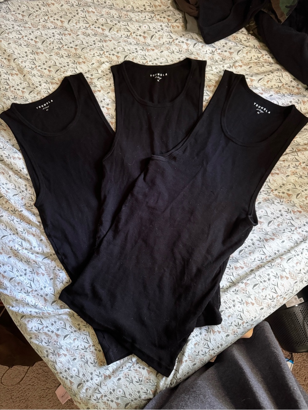 YoungLA 340 wife lovers Black Ribbed Tank Top Pack - Men's Sleeveless